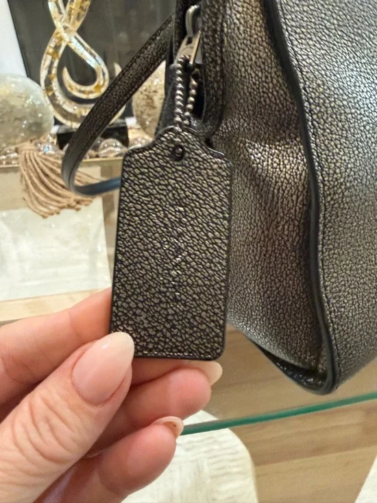 Coach Black Pebbled Leather Satchel with Detachable Strap - Picture 6 of 16